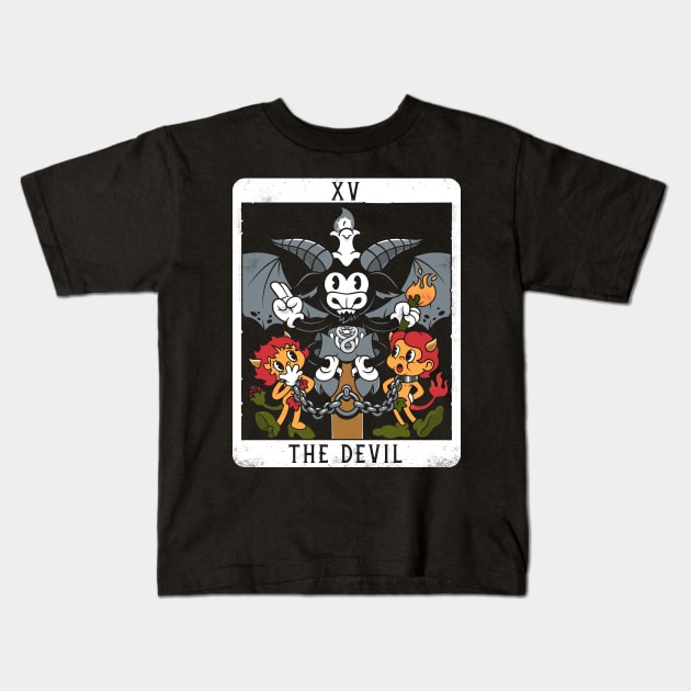 The Devil - XV Tarot Card -Baphomet Kids T-Shirt by Nemons